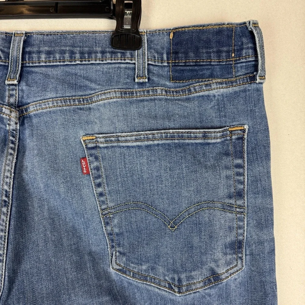 Levi's 507 Jeans Mens 42x32 Blue Medium Wash Straight Stretch WaterLess Denim